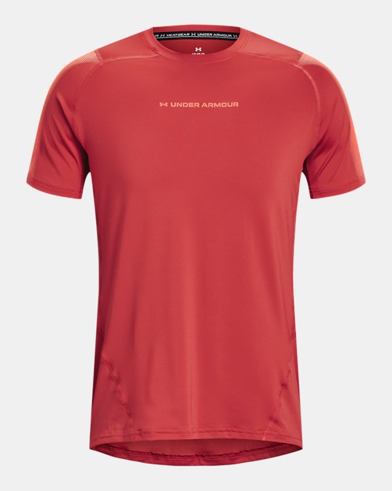 Men's HeatGear® Fitted Short Sleeve, Red, pdpMainDesktop image number 4